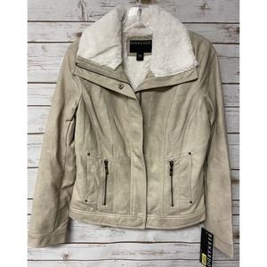 NWT Women’s Vegan Faux Leather Faux Fur Lined Bernardo Jacket Size Small